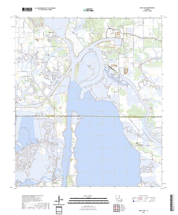 US Topo 7.5-minute map for Moss Lake LA