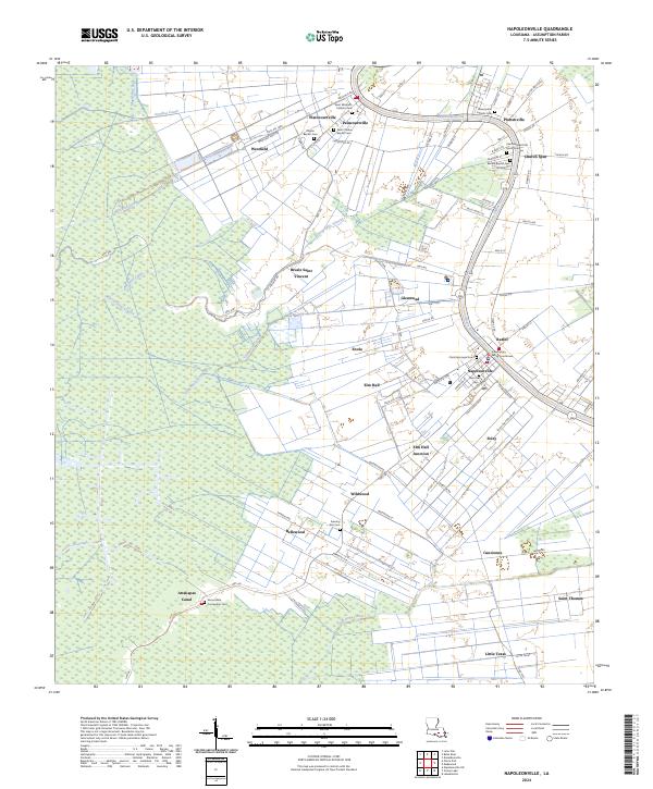 US Topo 7.5-minute map for Napoleonville LA