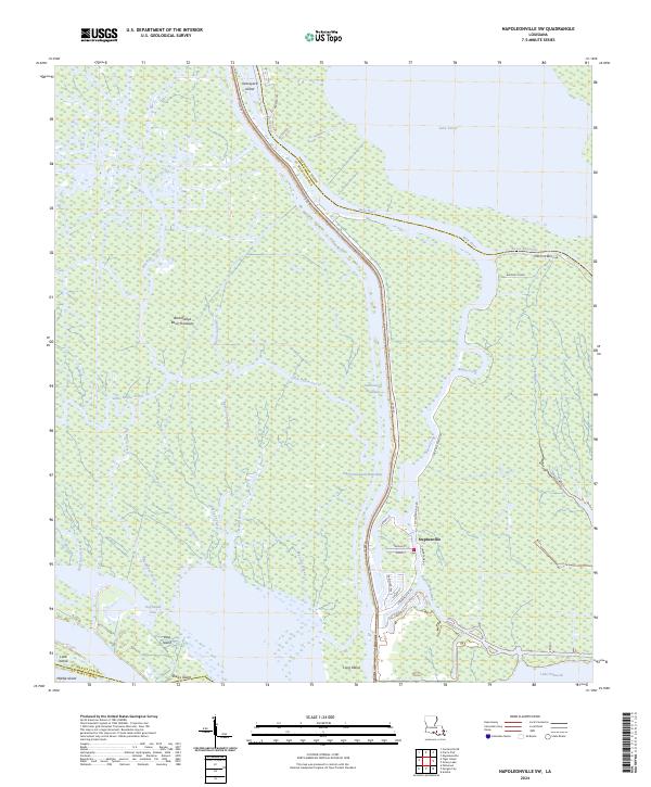 US Topo 7.5-minute map for Napoleonville SW LA