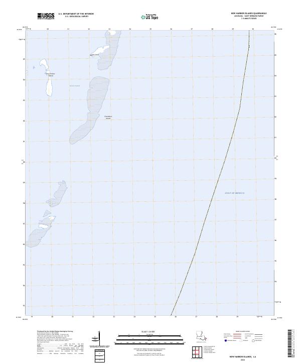 US Topo 7.5-minute map for New Harbor Islands LA