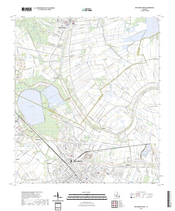 US Topo 7.5-minute map for New Iberia North LA