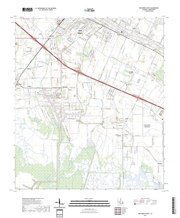 US Topo 7.5-minute map for New Iberia South LA