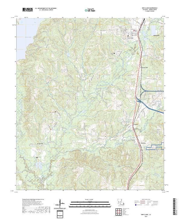 US Topo 7.5-minute map for New Llano LA