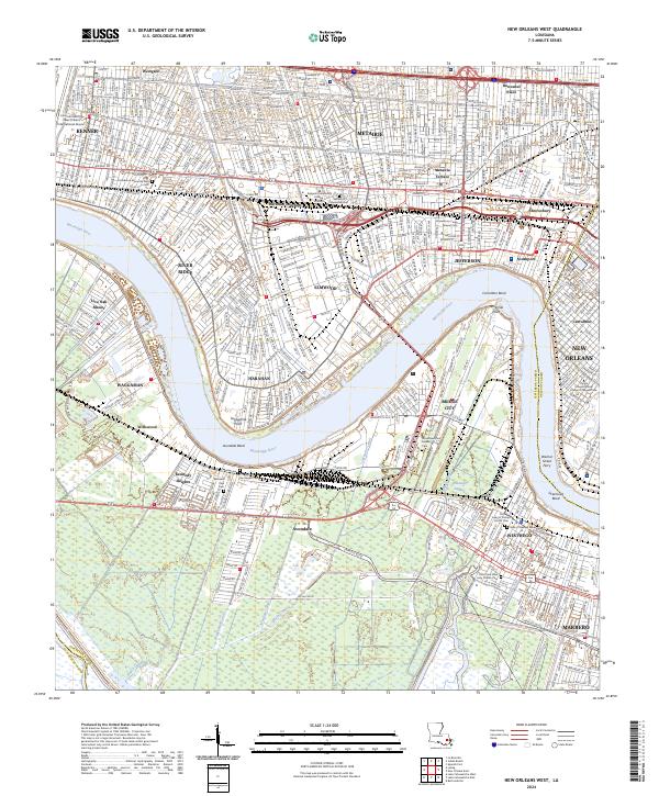 US Topo 7.5-minute map for New Orleans West LA