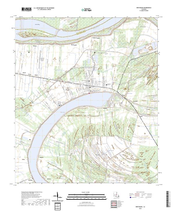 US Topo 7.5-minute map for New Roads LA