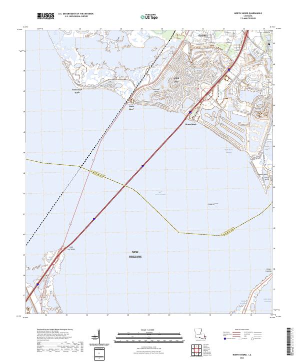 US Topo 7.5-minute map for North Shore LA