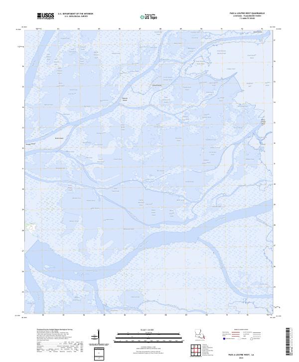 US Topo 7.5-minute map for Pass a Loutre West LA