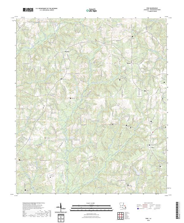 US Topo 7.5-minute map for Pine LA