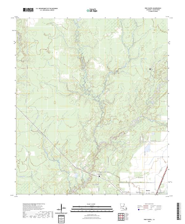 US Topo 7.5-minute map for Pine Chapel LA