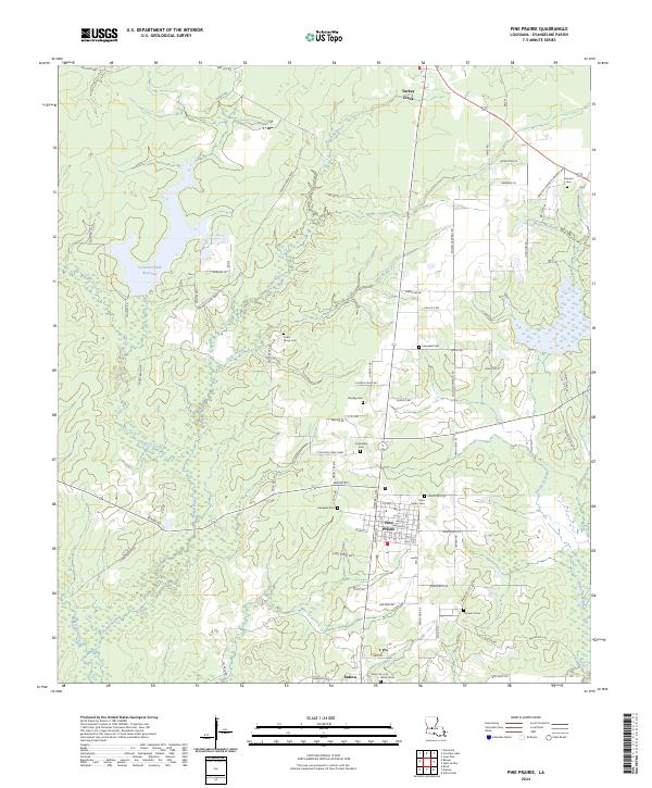 US Topo 7.5-minute map for Pine Prairie LA