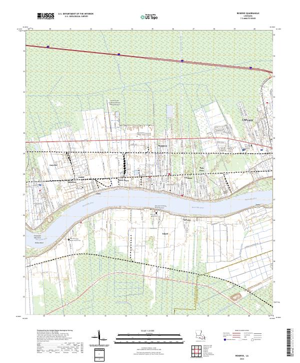 US Topo 7.5-minute map for Reserve LA