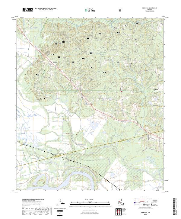 US Topo 7.5-minute map for Rock Hill LA