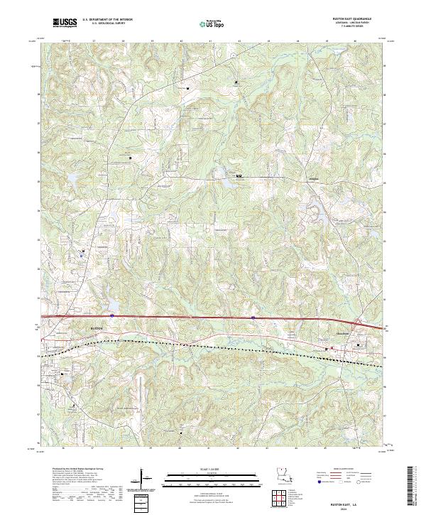 US Topo 7.5-minute map for Ruston East LA