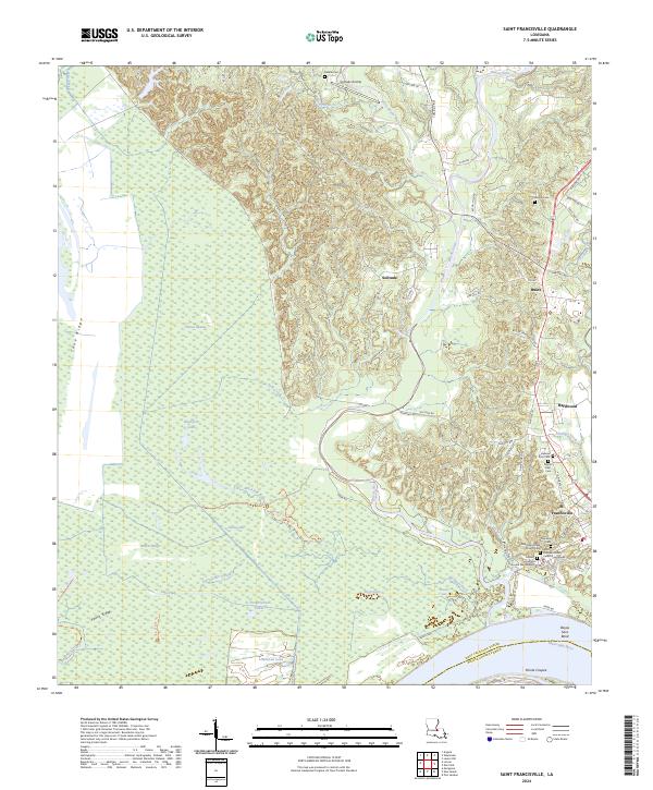 US Topo 7.5-minute map for Saint Francisville LA