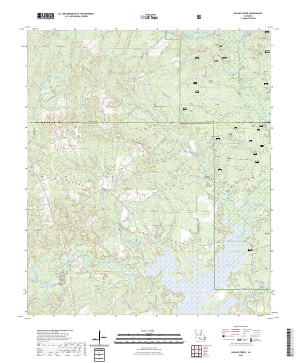 US Topo 7.5-minute map for Savage Creek LA