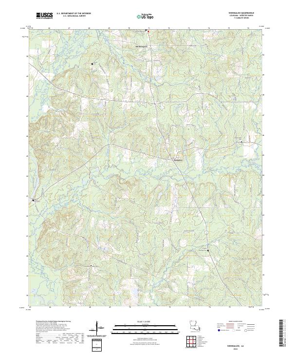 US Topo 7.5-minute map for Shongaloo LA