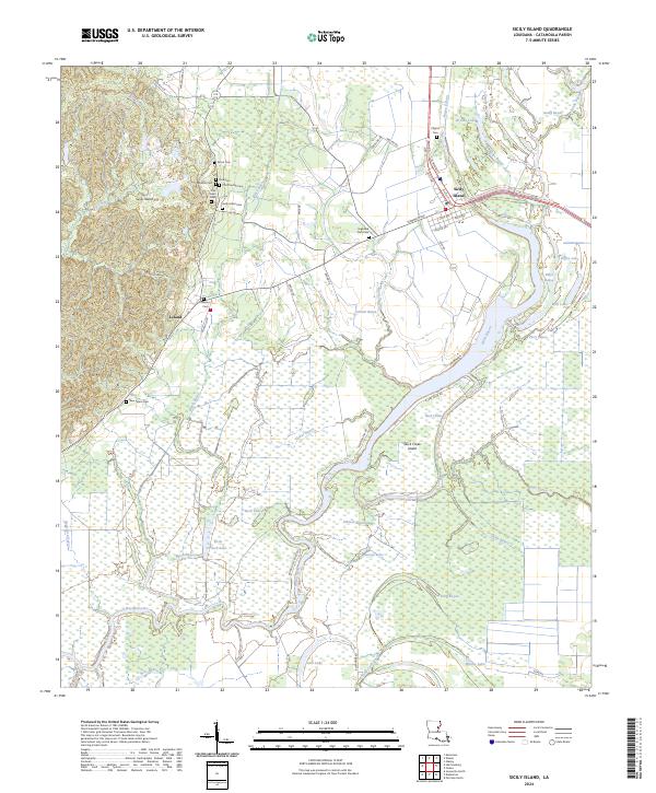 US Topo 7.5-minute map for Sicily Island LA