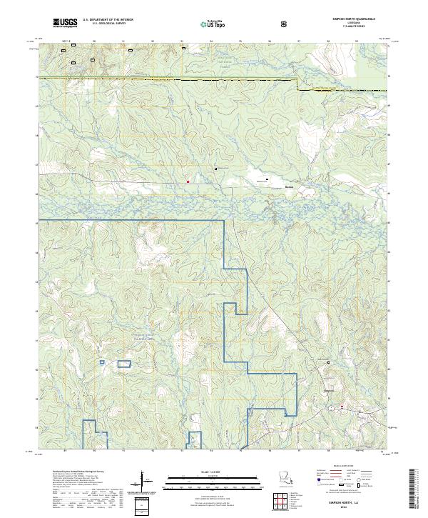 US Topo 7.5-minute map for Simpson North LA