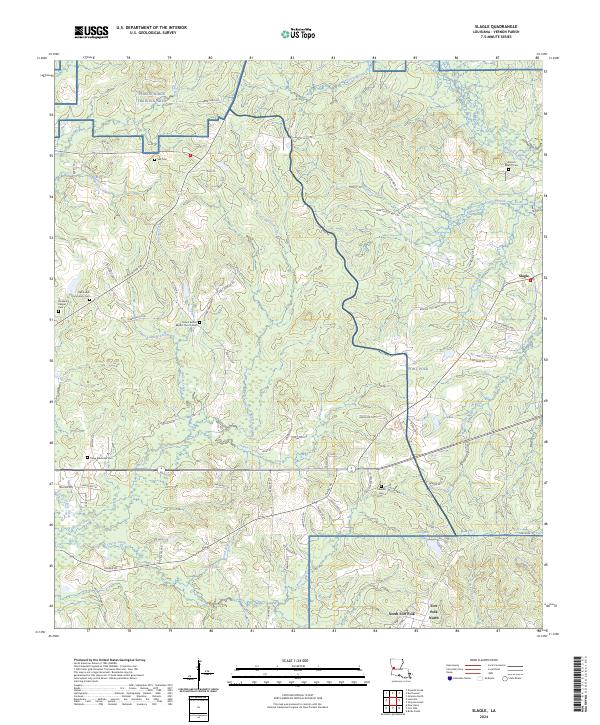 US Topo 7.5-minute map for Slagle LA