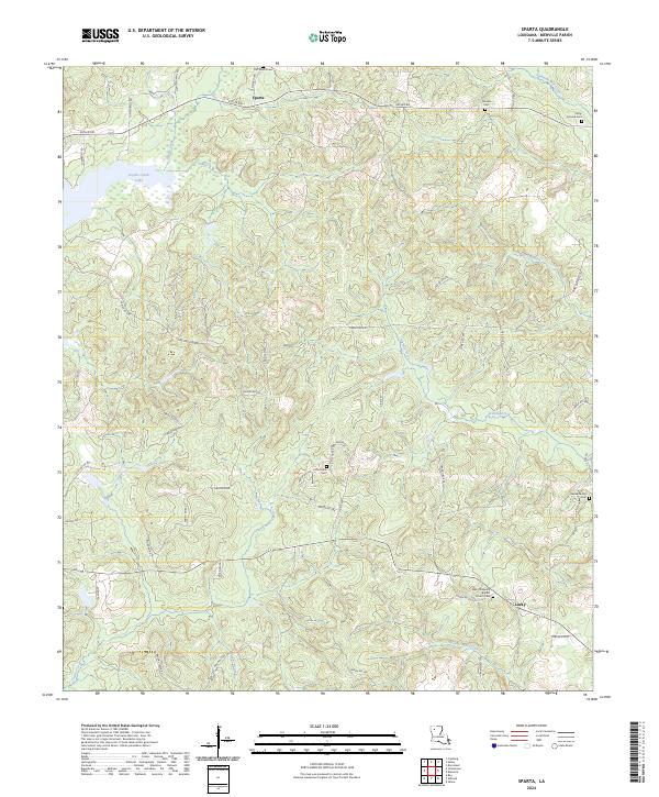 US Topo 7.5-minute map for Sparta LA