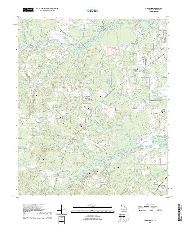 US Topo 7.5-minute map for Spring Ridge LA