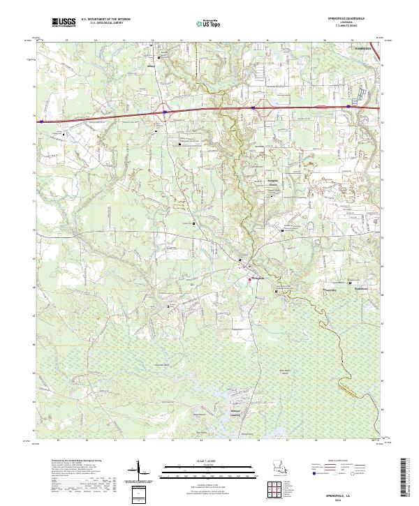 US Topo 7.5-minute map for Springfield LA