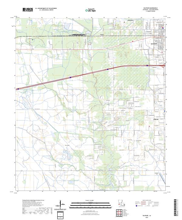 US Topo 7.5-minute map for Sulphur LA