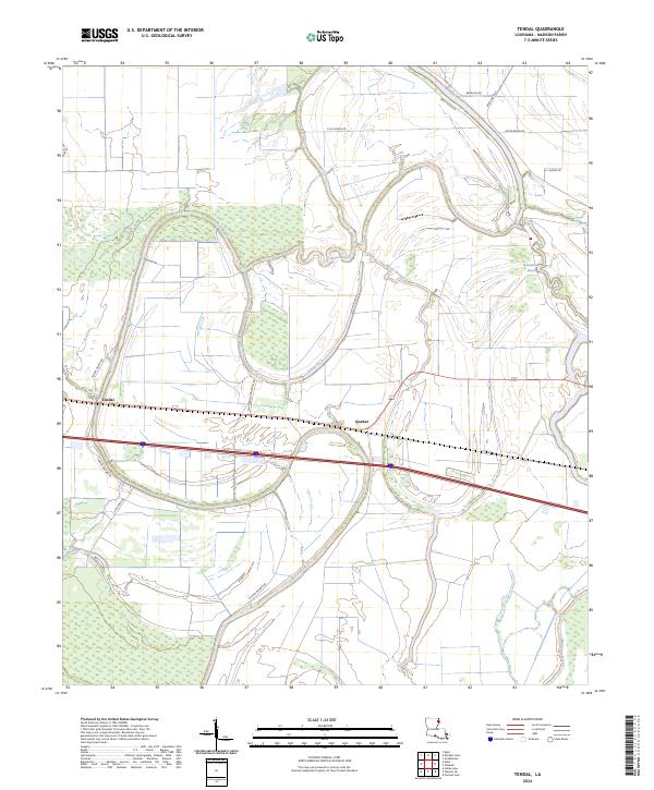 US Topo 7.5-minute map for Tendal LA