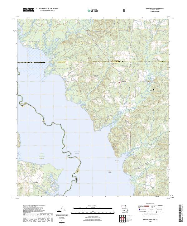 US Topo 7.5-minute map for Union Springs LATX