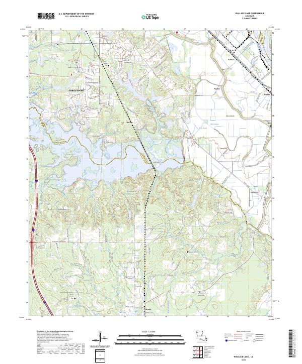 US Topo 7.5-minute map for Wallace Lake LA