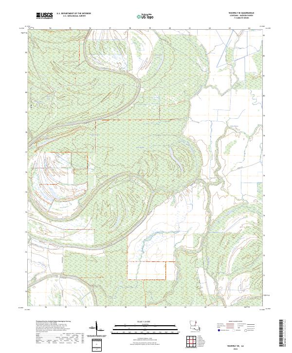 US Topo 7.5-minute map for Waverly SE LA