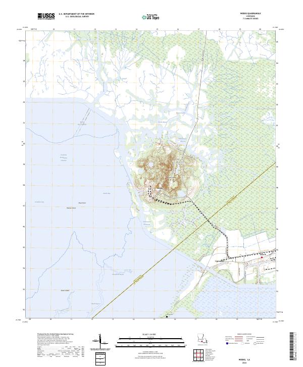 US Topo 7.5-minute map for Weeks LA