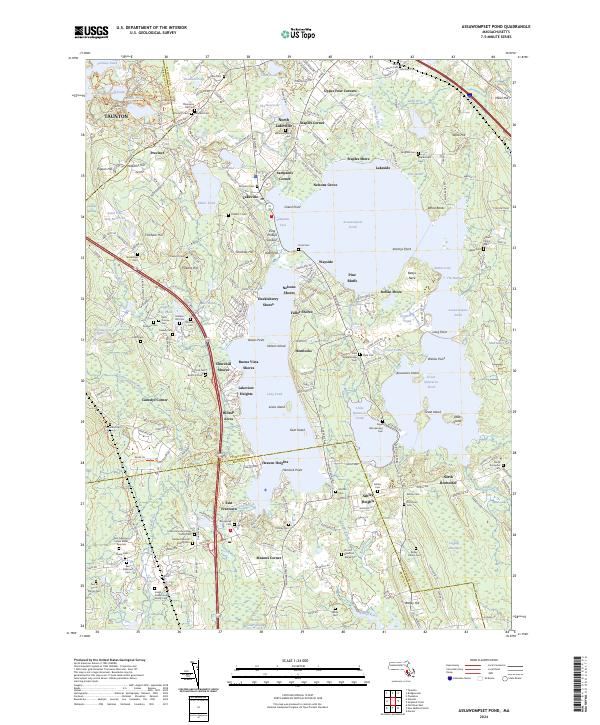 US Topo 7.5-minute map for Assawompset Pond MA