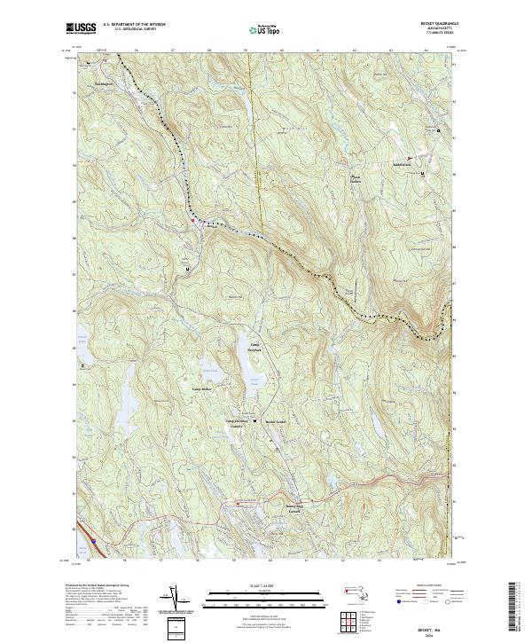 US Topo 7.5-minute map for Becket MA