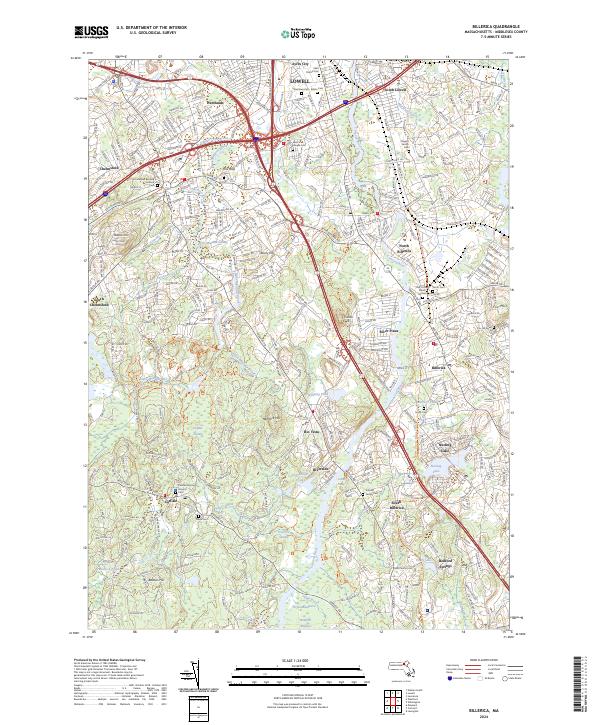 US Topo 7.5-minute map for Billerica MA