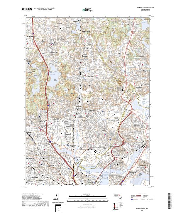 US Topo 7.5-minute map for Boston North MA