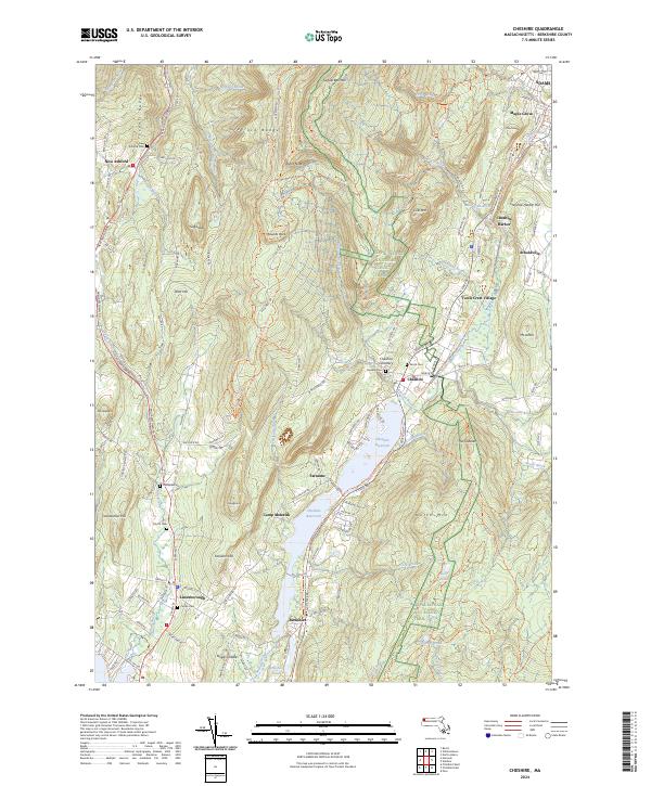 US Topo 7.5-minute map for Cheshire MA