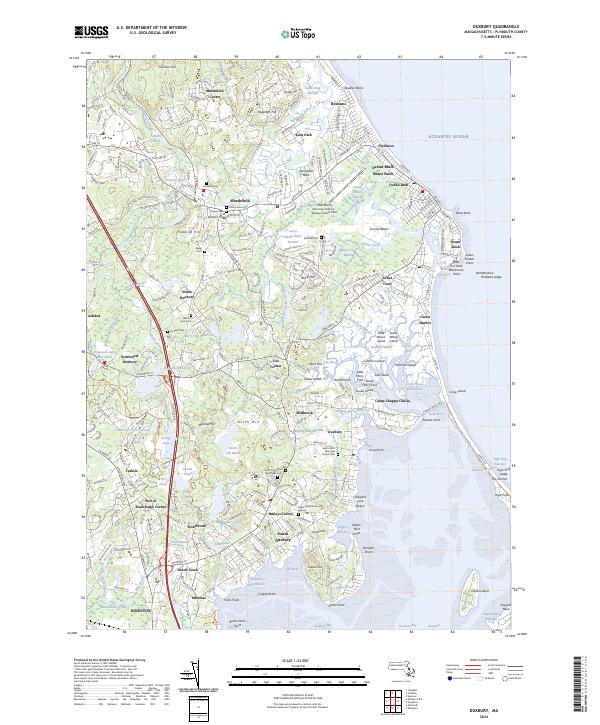 US Topo 7.5-minute map for Duxbury MA