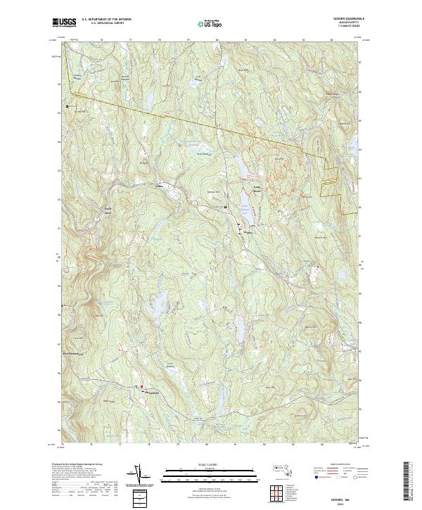 US Topo 7.5-minute map for Goshen MA