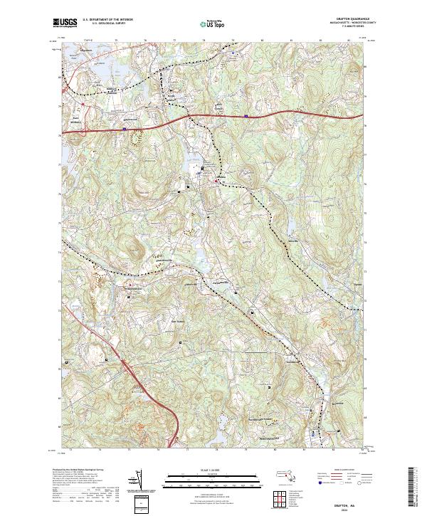 US Topo 7.5-minute map for Grafton MA