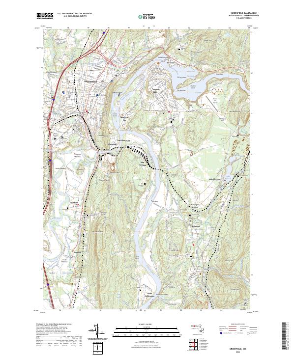 US Topo 7.5-minute map for Greenfield MA