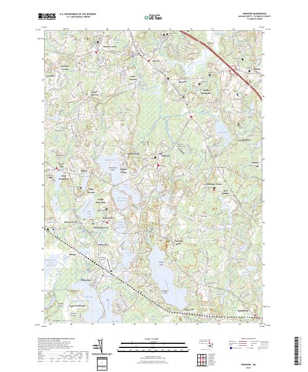 US Topo 7.5-minute map for Hanover MA