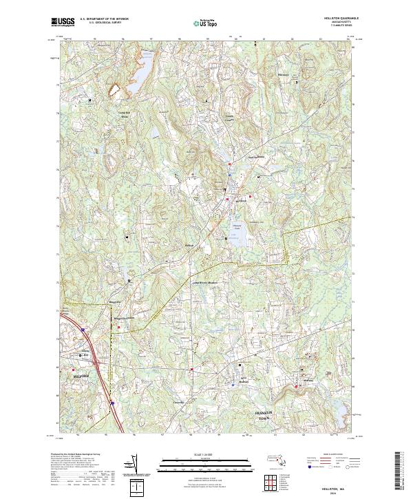 US Topo 7.5-minute map for Holliston MA