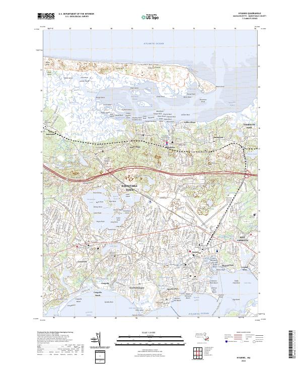 US Topo 7.5-minute map for Hyannis MA