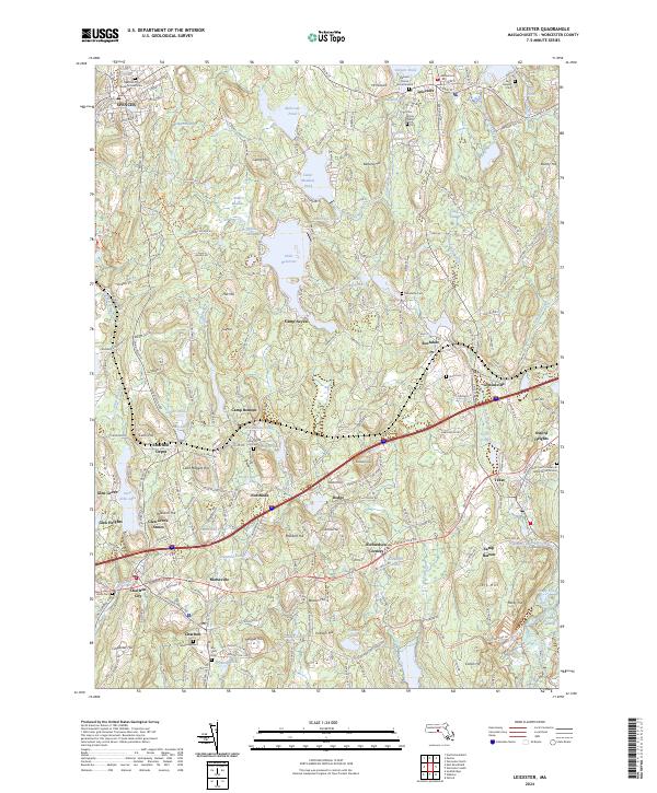 US Topo 7.5-minute map for Leicester MA