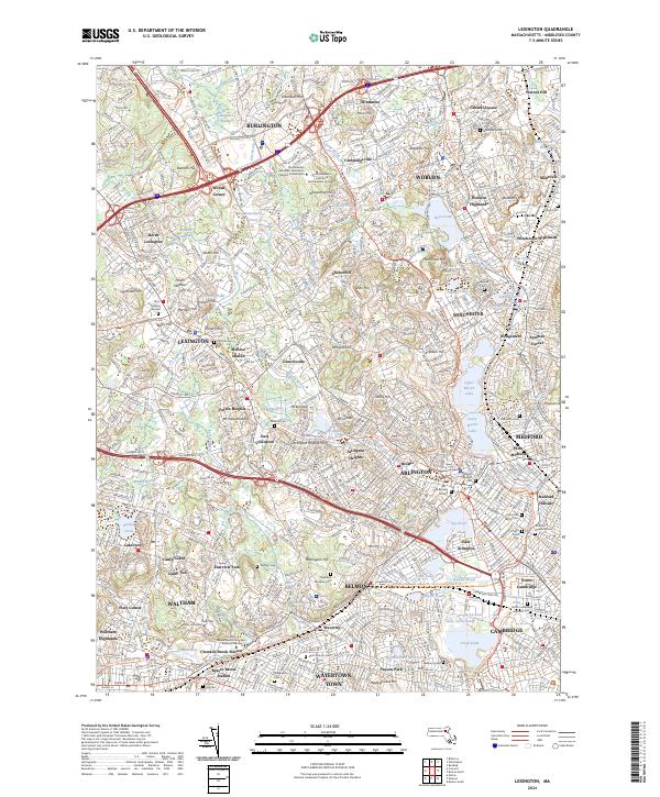 US Topo 7.5-minute map for Lexington MA