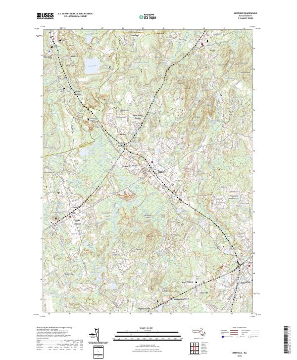 US Topo 7.5-minute map for Medfield MA