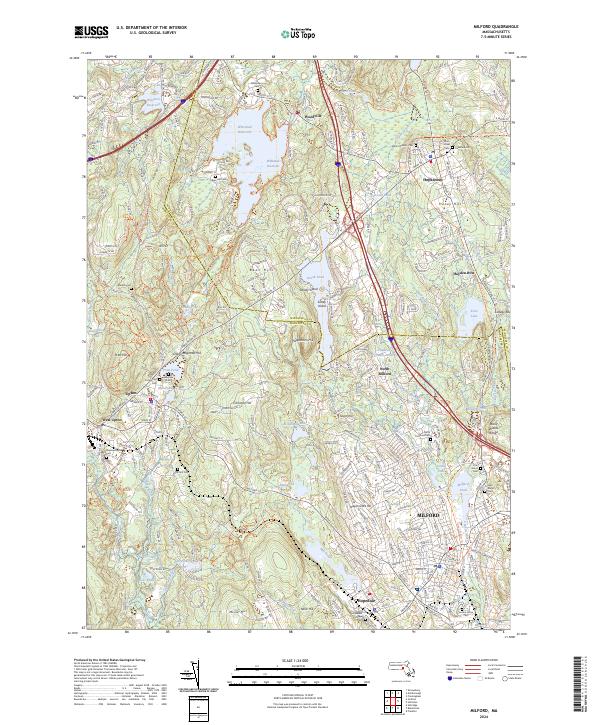 US Topo 7.5-minute map for Milford MA