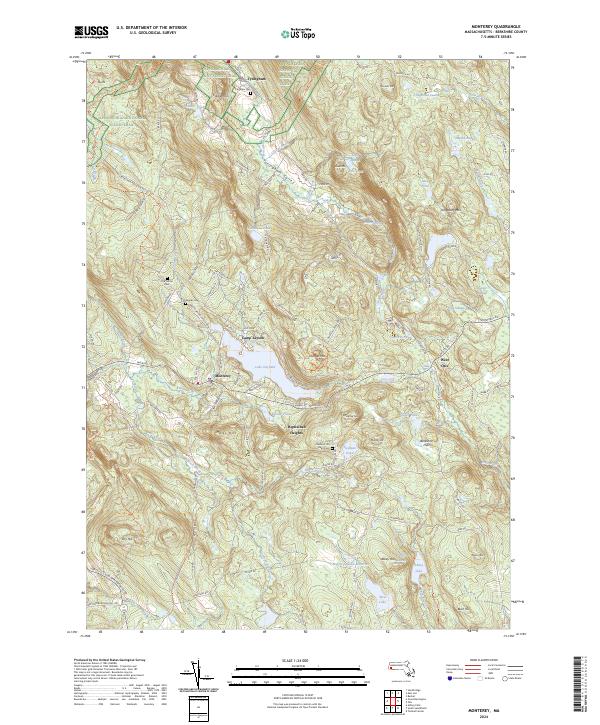 US Topo 7.5-minute map for Monterey MA