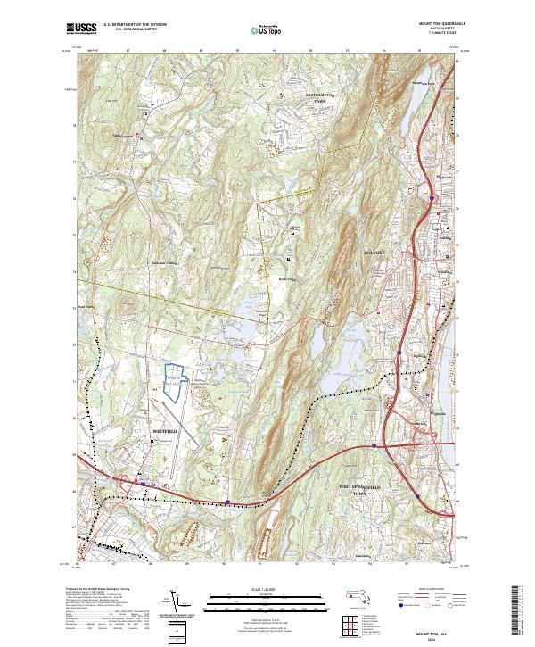 US Topo 7.5-minute map for Mount Tom MA